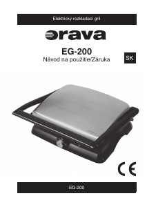 Návod Orava EG-200 Kontaktný gril