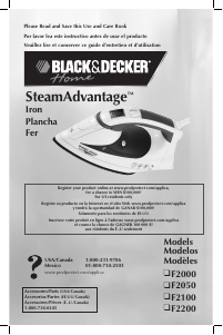 Manual Black and Decker F2100 Iron