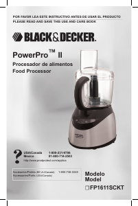 Bruksanvisning Black and Decker FP1611SCKT Matberedare