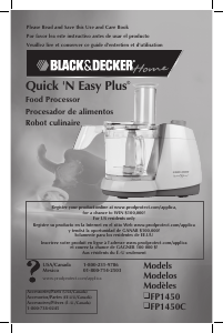 Mode d’emploi Black and Decker FP1450C Robot de cuisine