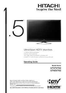 Handleiding Hitachi UT42V702 LCD televisie