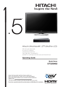 Handleiding Hitachi UT32S402 LCD televisie