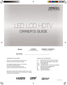 Handleiding Hitachi LE50E407 LED televisie