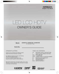 Manuale Hitachi LE24K318E LED televisore