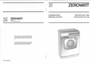 Manuale Zerowatt ZX 33.8 PC Lavatrice