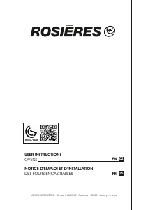 Bruksanvisning Rosières HOZ5870IN Ugn