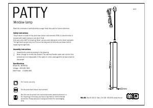 Handleiding Mio Patty Lamp