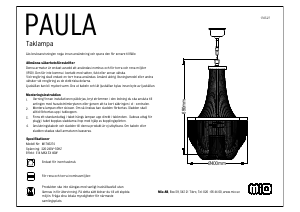 Bruksanvisning Mio Paula Lampa