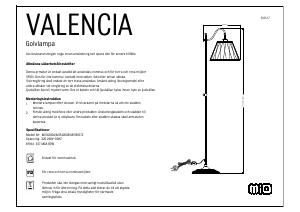 Bruksanvisning Mio Valencia Lampa