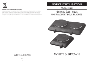 Mode d’emploi White and Brown PC 431 Table de cuisson