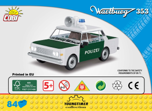 Használati útmutató Cobi set 24558 Youngtimer Wartburg 353 Polizei