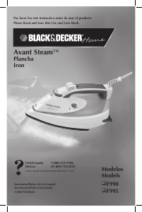 Manual Black and Decker F990 Iron