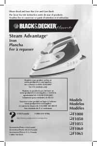 Manual Black and Decker F1000 Iron