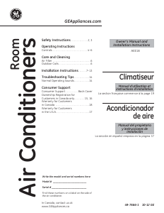 Mode d’emploi GE AEE18DR Climatiseur