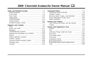 Handleiding Chevrolet Avalanche (2009)