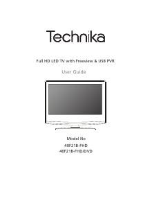 Bruksanvisning Technika 40F21B-FHD/DVD LED TV
