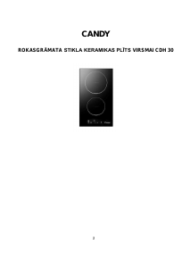 Rokasgrāmata Candy CDH 30 Plīts virsma