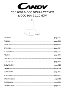 Instrukcja Candy CCC 60GH Okap kuchenny