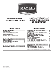 Mode d’emploi Maytag MET3800XW Lave-linge séchant