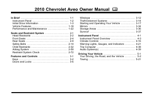 Handleiding Chevrolet Aveo Sedan (2010)