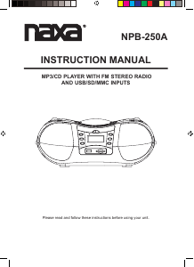 Manual Naxa NPB-250A Stereo-set