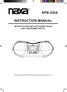 Handleiding Naxa NPB-250A Stereoset