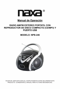 Manual de uso Naxa NPB-246 Set de estéreo