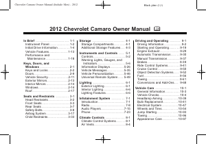 Handleiding Chevrolet Camaro Convertible (2012)