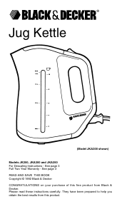 Manual Black and Decker JK200 Kettle