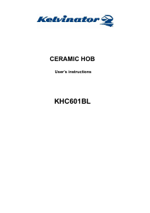 Manual Kelvinator KHC601BL Hob
