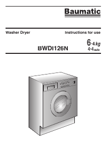 Bruksanvisning Baumatic BWDI126N Kombinerad tvätt-tork