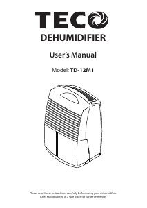 Bruksanvisning TECO TD-12M1 Avfuktare