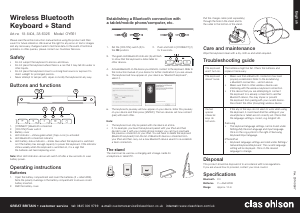 Bruksanvisning Clas Ohlson OY661 Tangentbord