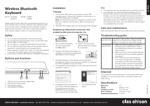 Bruksanvisning Clas Ohlson OY681 Tangentbord