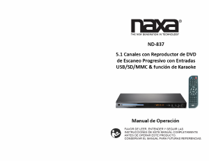 Manual de uso Naxa ND-837 Reproductor DVD