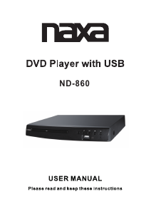 Bruksanvisning Naxa ND-860 DVD spelare