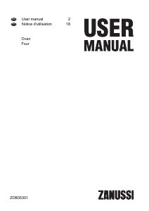 Manual Zanussi ZOB35301 Oven