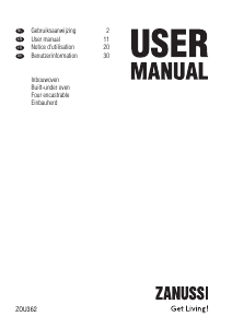 Manual Zanussi ZOU362 Oven