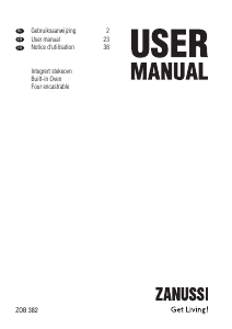 Manual Zanussi ZOB382 Oven