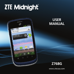Handleiding ZTE Z768G Midnight Mobiele telefoon
