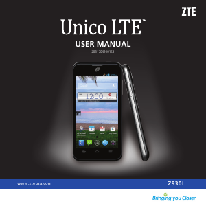 Handleiding ZTE Z930L Unico LTE Mobiele telefoon