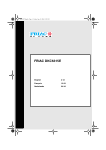 Bruksanvisning Friac DKC 6315 E Torktumlare