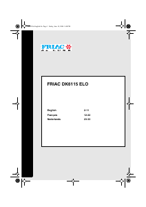 Handleiding Friac DK 6115 ELO Wasdroger