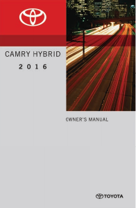 Handleiding Toyota Camry Hybrid (2016)