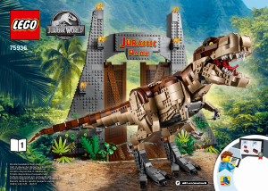 Handleiding Lego set 75936 Jurassic World Jurassic Park: T. rex chaos