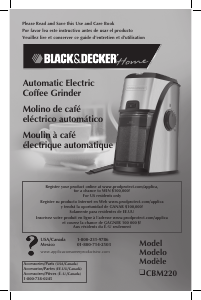 Handleiding Black and Decker CBM220 Koffiemolen