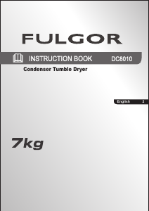 Handleiding Fulgor DC8010 Wasdroger