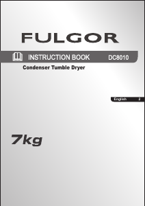 Bruksanvisning Fulgor DC8010 Torktumlare