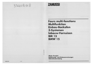 Mode d’emploi Zanussi BMW15 Four