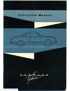 Bruksanvisning Volkswagen Karmann Ghia (1958)